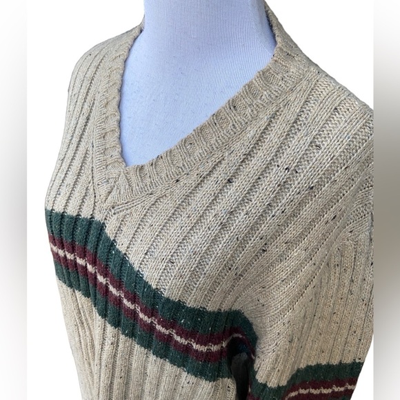 Hill & Archer Grandpa Sweater Men X-Large Blue V-Neck Pullover Vintage 15% Wool - Picture 2 of 11